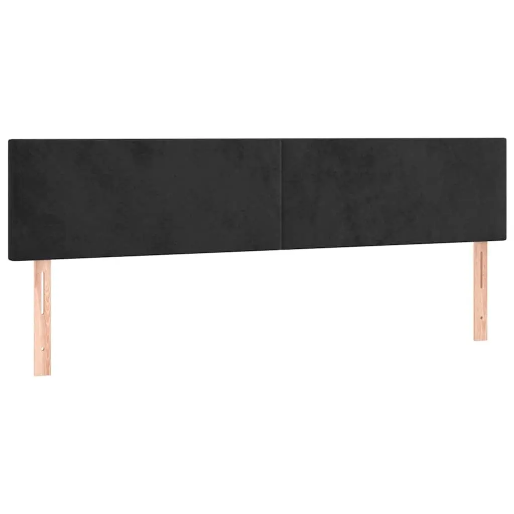 Black Velvet Bed Headboard Adjustable Height 160cm Backrest with Wooden Legs
