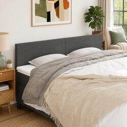 Durable Dark Grey Headboard 200x5x78/88 cm for Beds