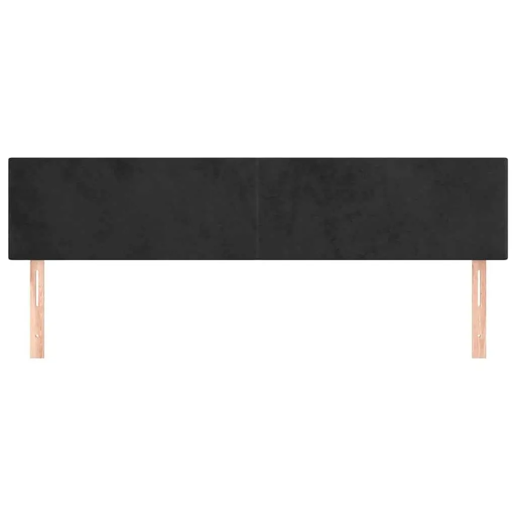 Black Velvet Upholstered Headboard 200cm with Adjustable Height