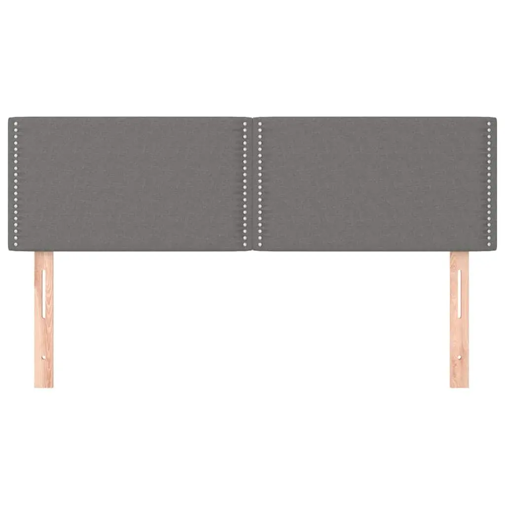 Headboard Fabric Dark Grey Adjustable Height Wooden Legs