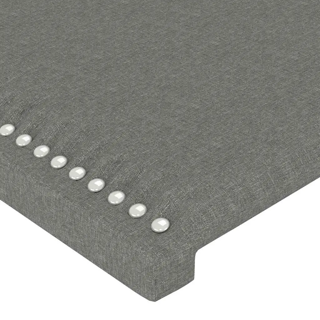 Headboard Fabric Dark Grey Adjustable Height Wooden Legs