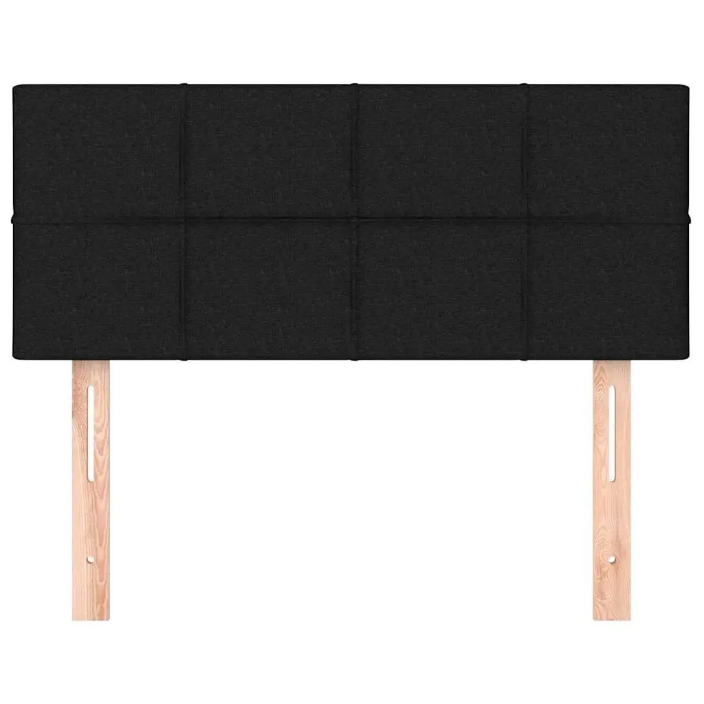 Headboard Fabric Black Adjustable Height Wooden Legs 100 x 5 x 78/88 cm