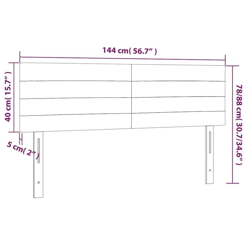 Headboard Dark Grey Fabric Bed Head with Wooden Legs Adjustable Height Support