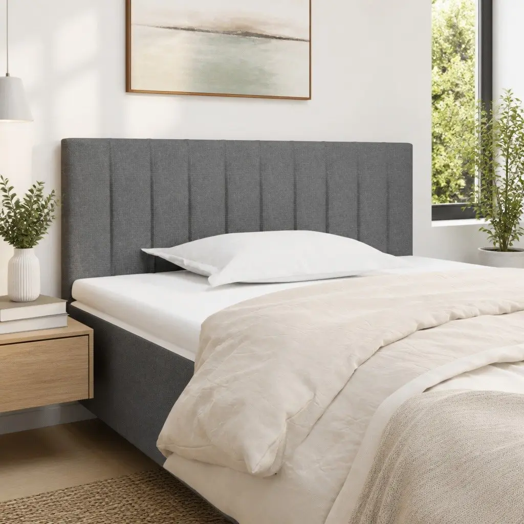 Dark Grey Headboard 100x5x78/88 cm Fabric