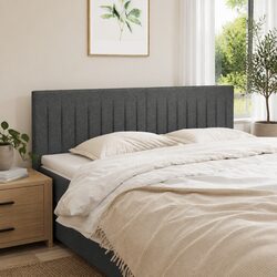 Stylish Dark Grey Fabric Headboard with Adjustable Height