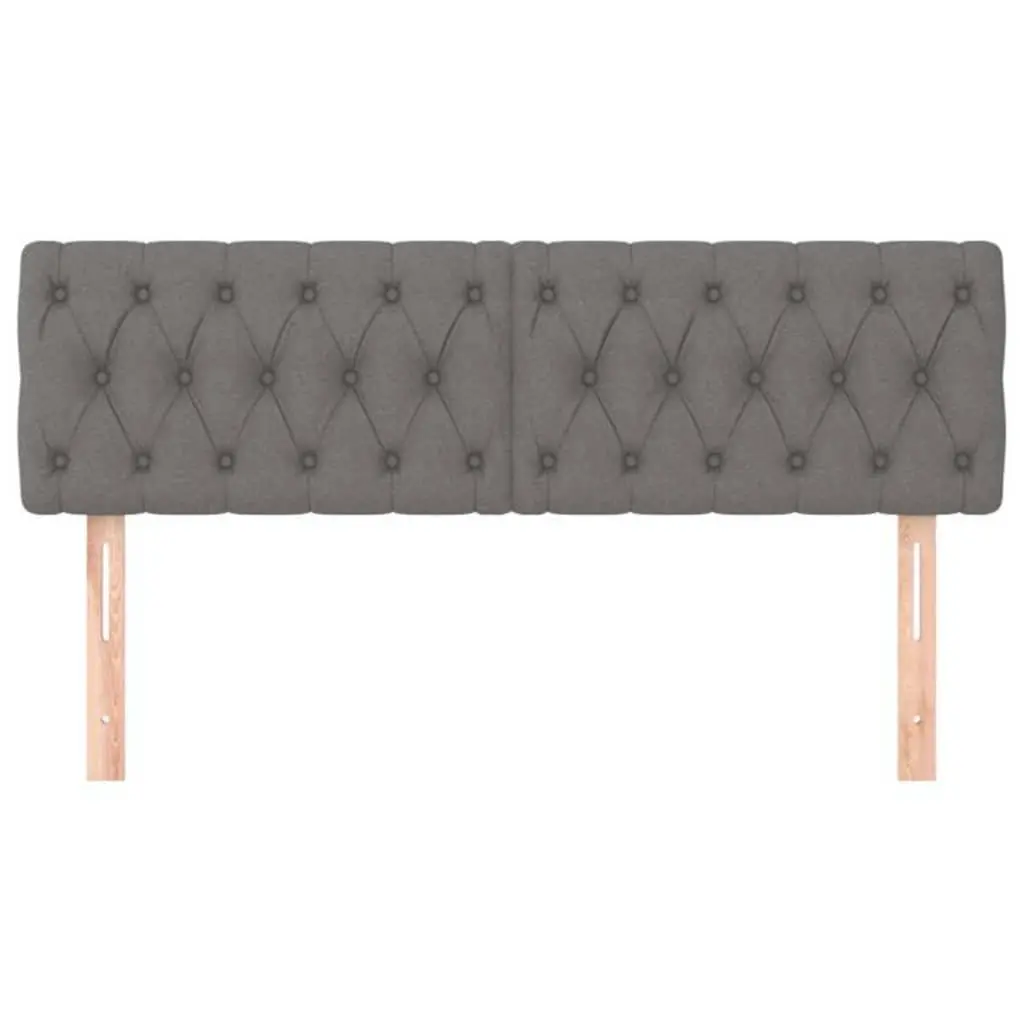 Headboard Fabric Dark Grey Adjustable Height Wooden Legs