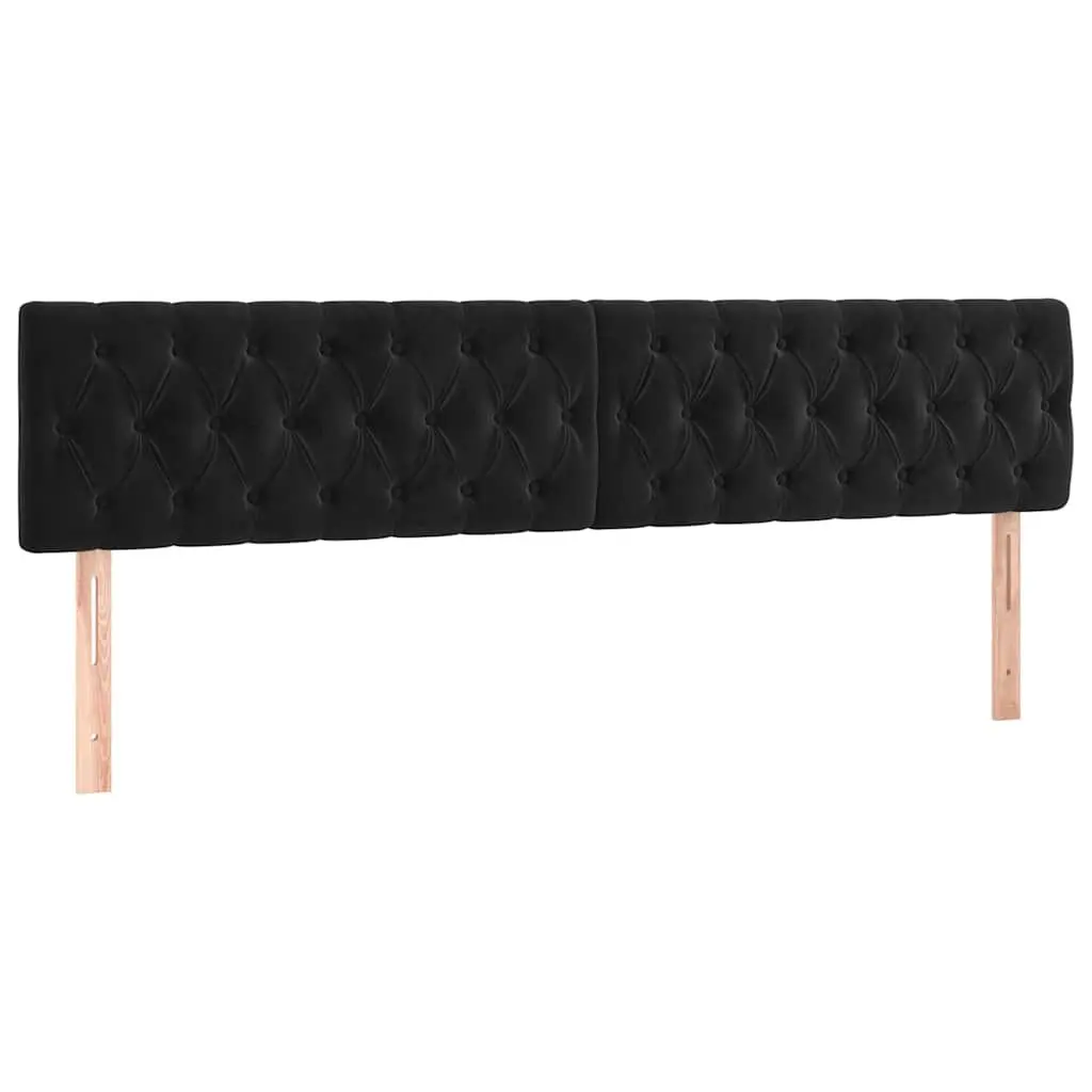 Black Velvet Headboard with Adjustable Height