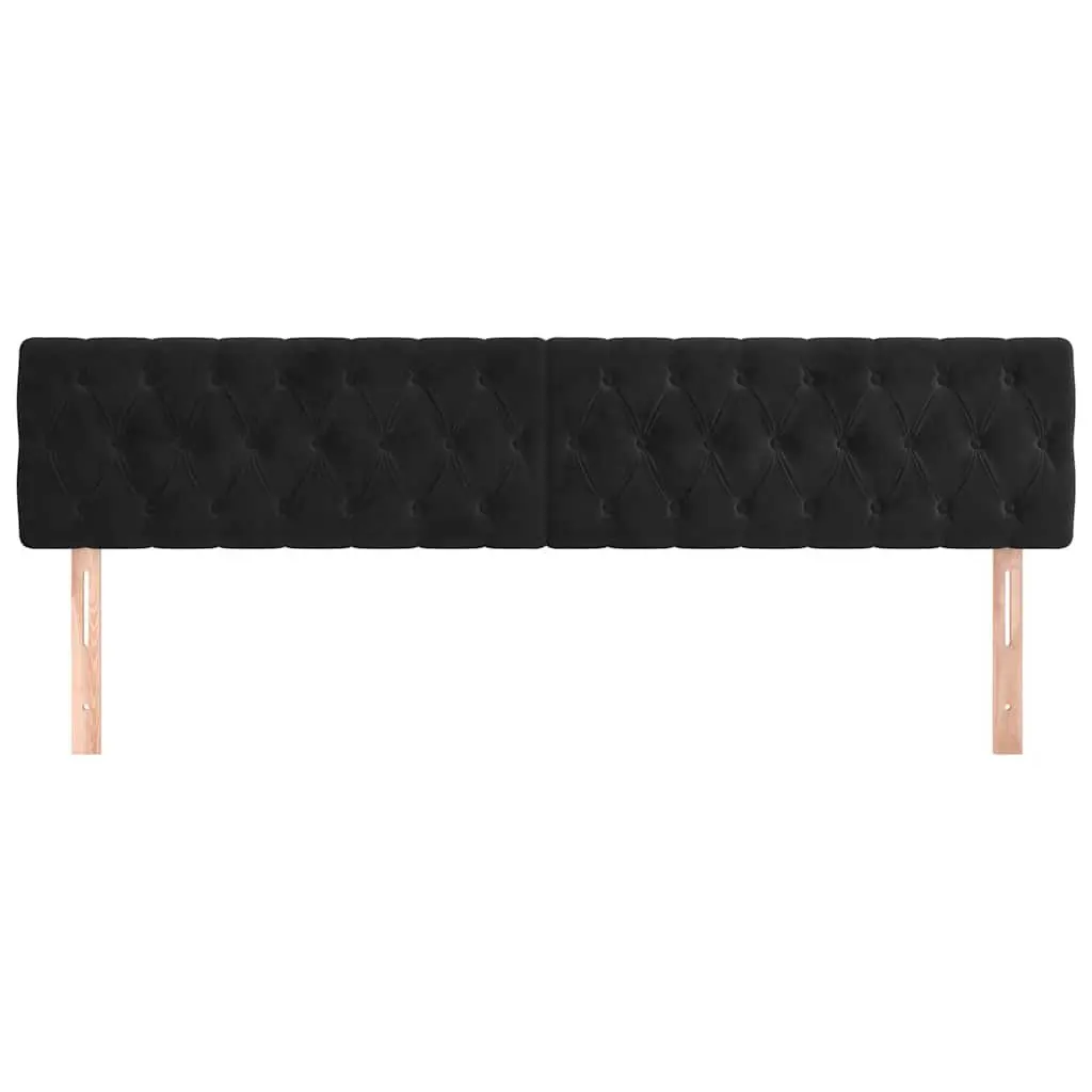 Black Velvet Headboard with Adjustable Height
