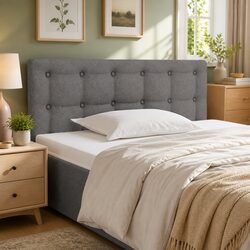 Sturdy Dark Grey Fabric Headboard for Stylish Bedrooms
