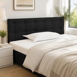 Elegant Black Fabric Headboard, 100 cm, Adjustable Height