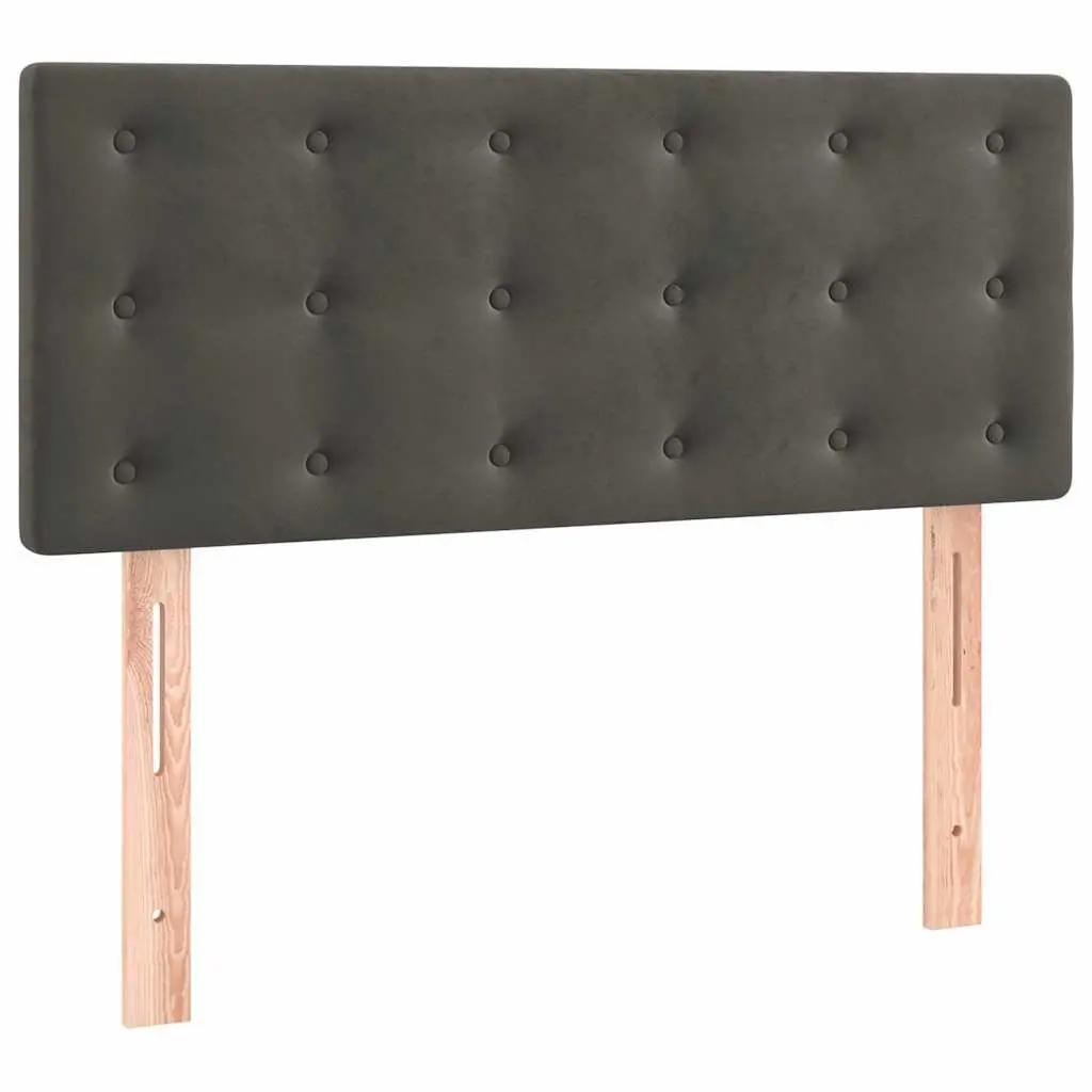 Dark Grey Velvet Headboard 100 cm Wooden Adjustable Height Bedroom Furniture