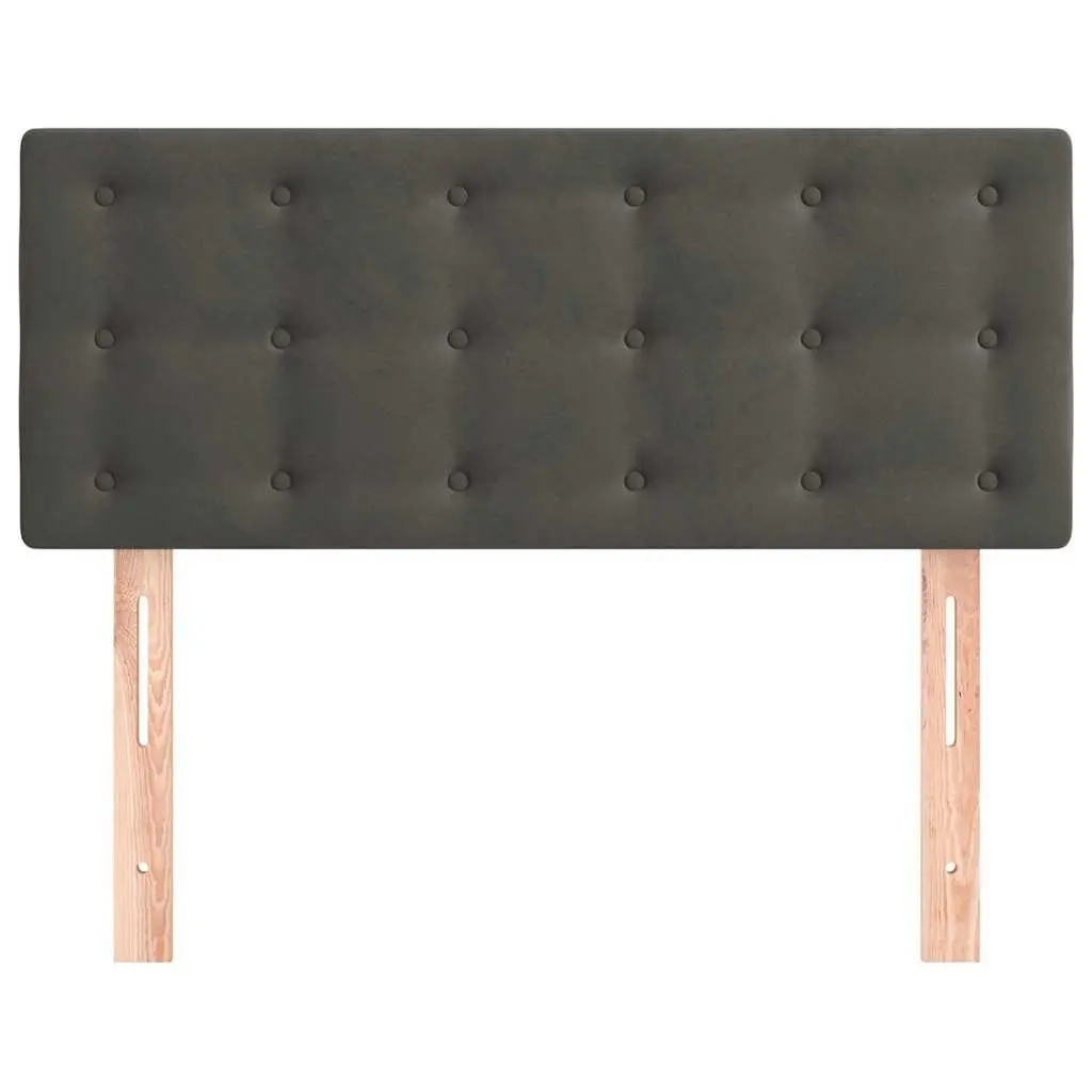 Dark Grey Velvet Headboard 100 cm Wooden Adjustable Height Bedroom Furniture