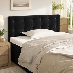 Stylish 100 cm Black Velvet Headboard for Beds