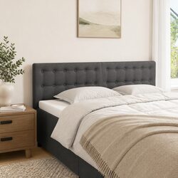 Headboard Grey Fabric Adjustable Height Bedroom Bed Support 144x5x78/88 cm