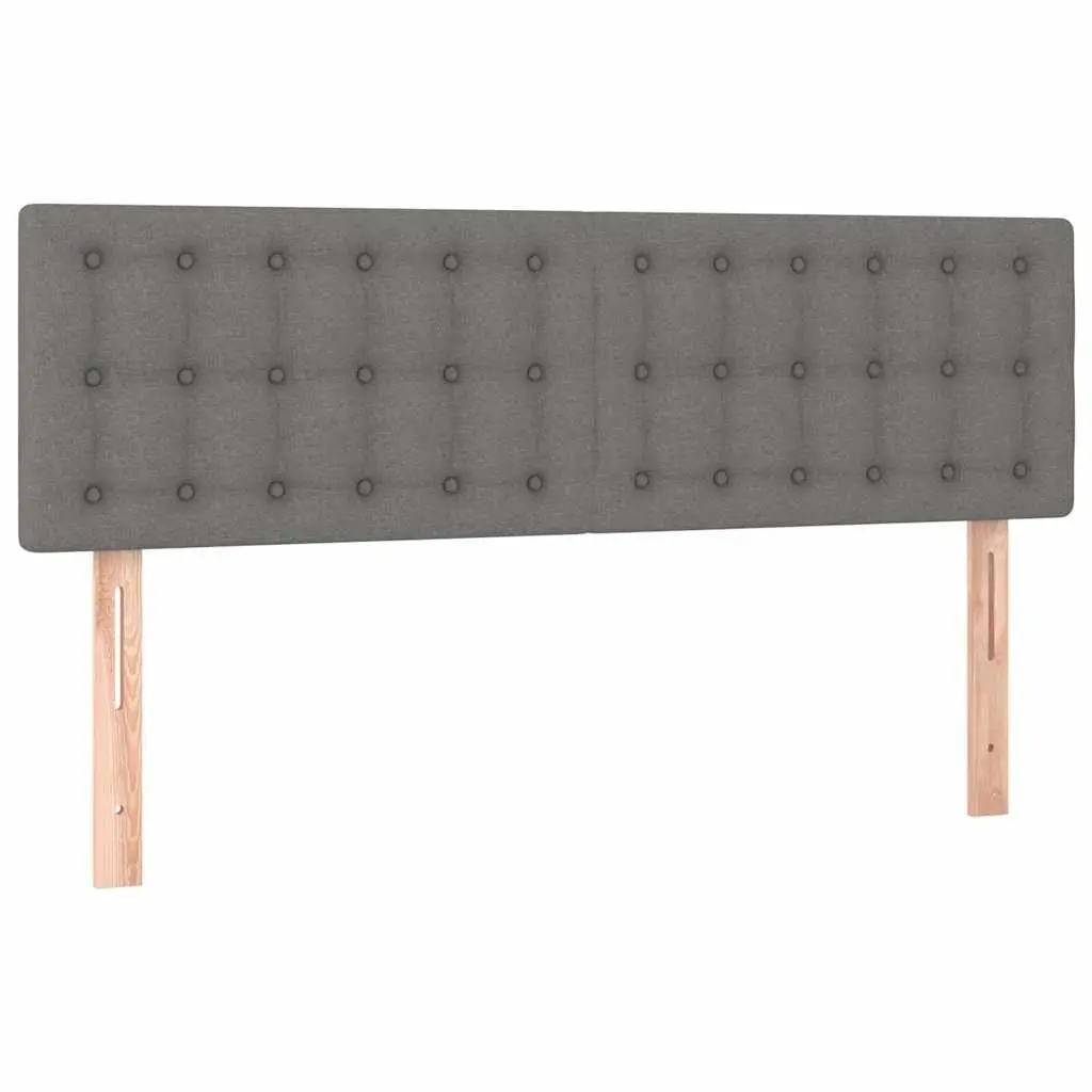 Headboard Fabric Grey Adjustable Height 144x5x78/88 cm