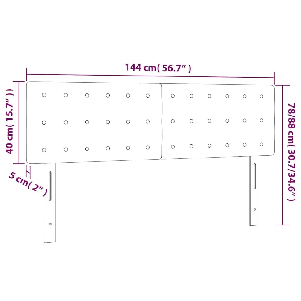 Headboard Fabric Grey Adjustable Height 144x5x78/88 cm