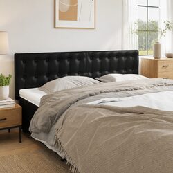 Stylish Black Faux Leather Headboard with Adjustable Height
