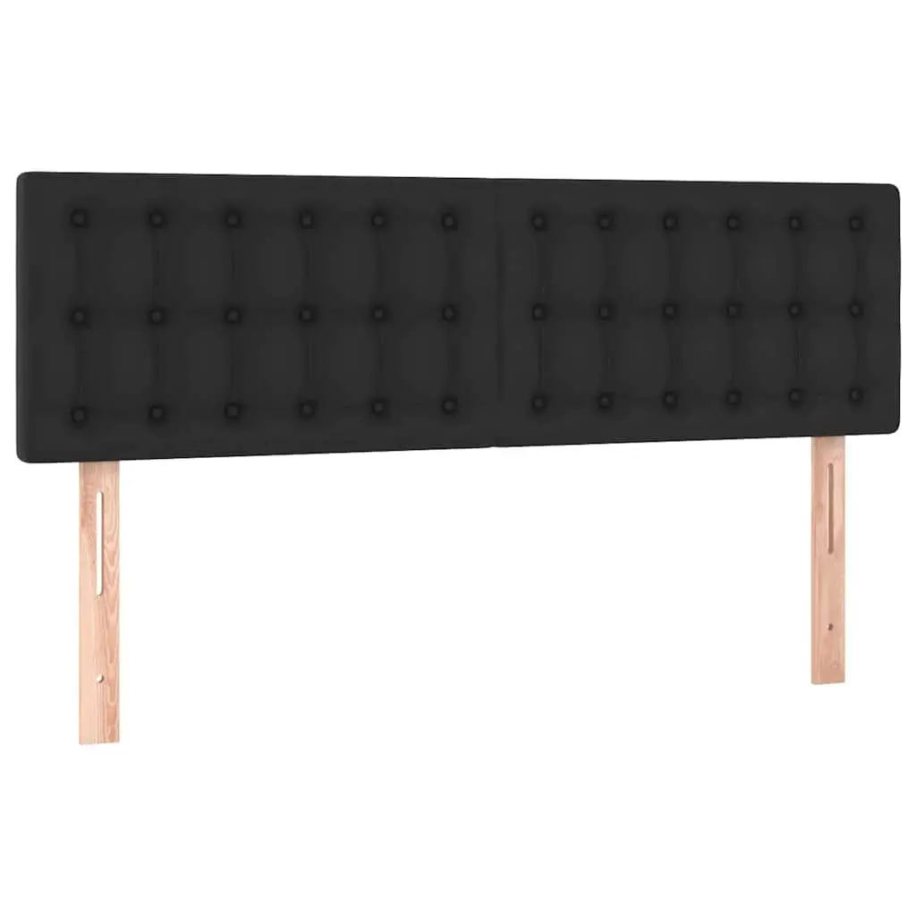 Faux Leather Headboard 144cm Adjustable Height Black Wooden