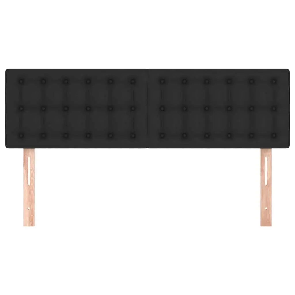 Faux Leather Headboard 144cm Adjustable Height Black Wooden