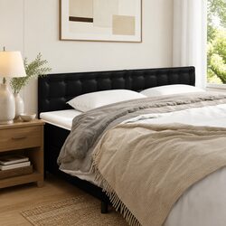 Stylish Black Faux Leather Headboard with Adjustable Height
