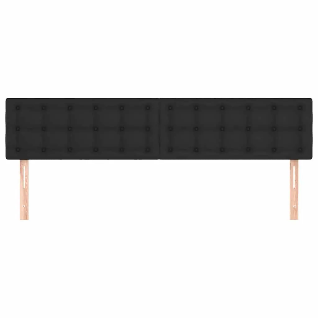 Faux Leather Headboard 160cm Adjustable Height Black