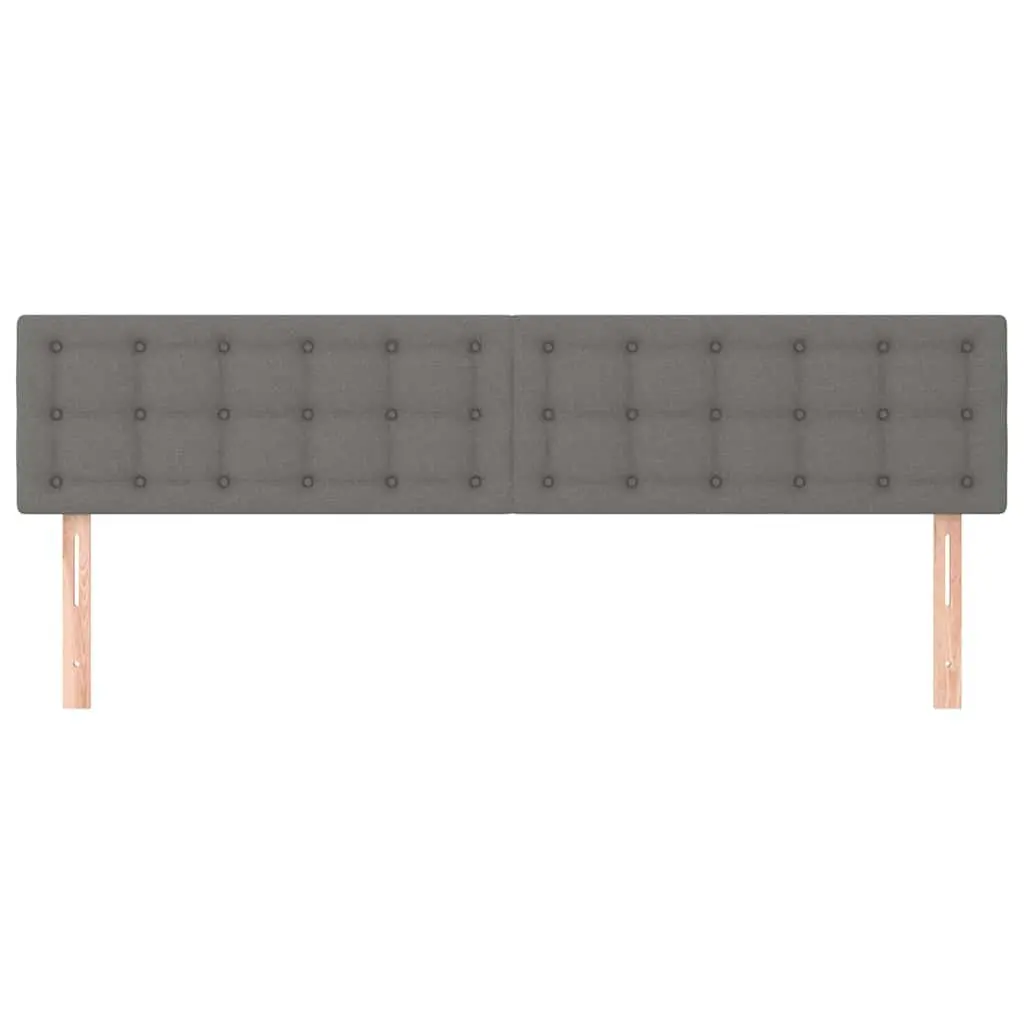 Headboard Fabric Grey Adjustable Height Wooden Legs