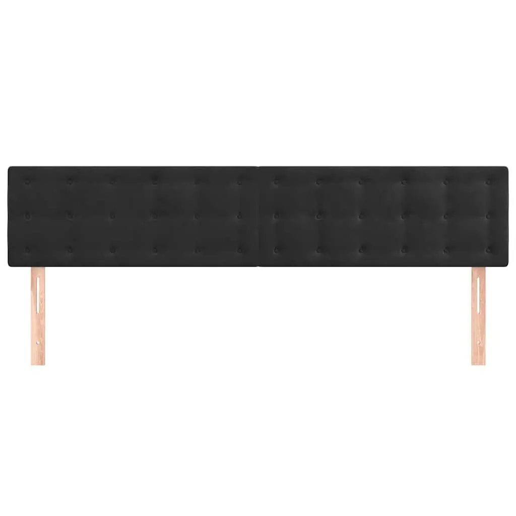 Velvet Headboard Black 200cm Adjustable Height