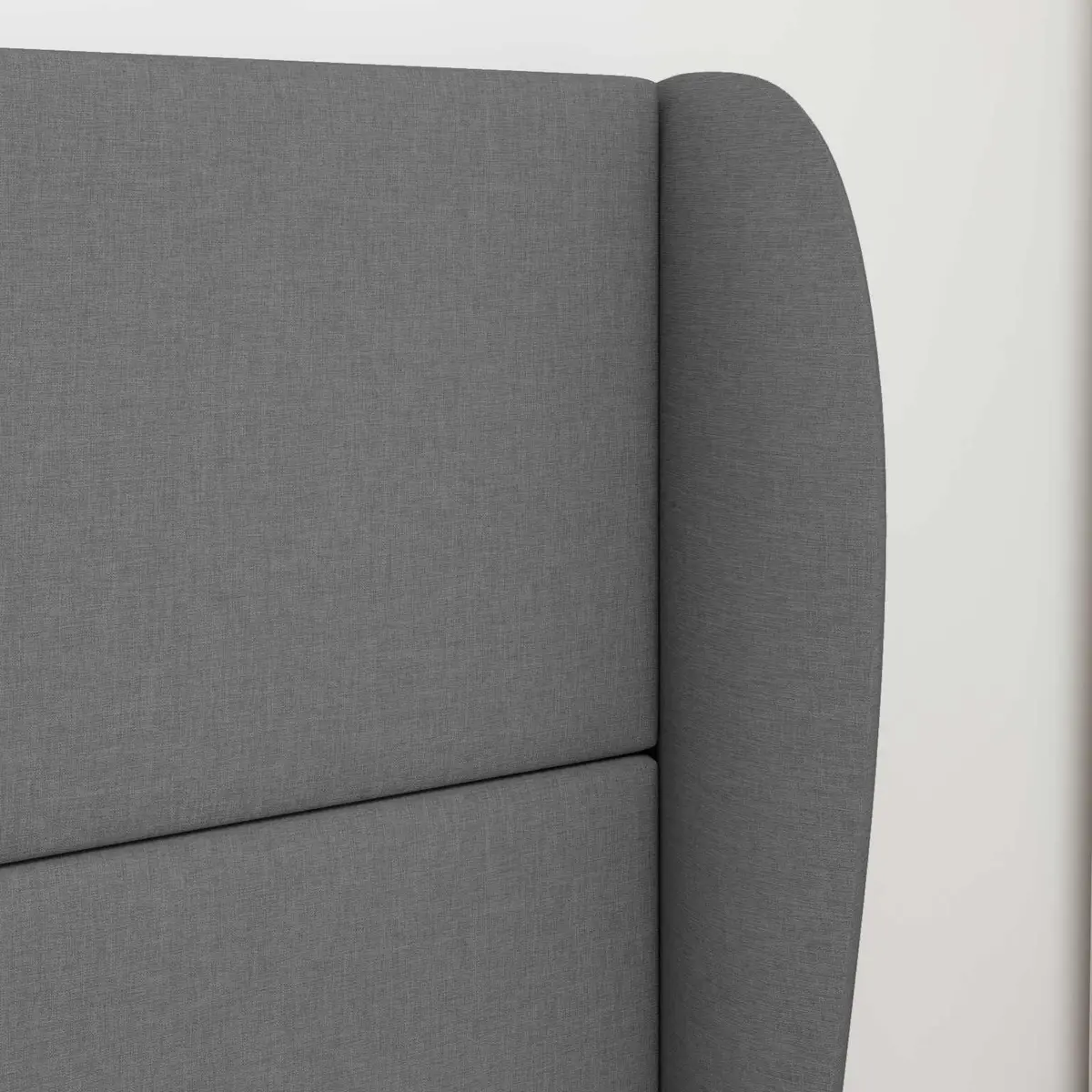 Dim Grey Fabric Upholstered Wave Ear Headboard