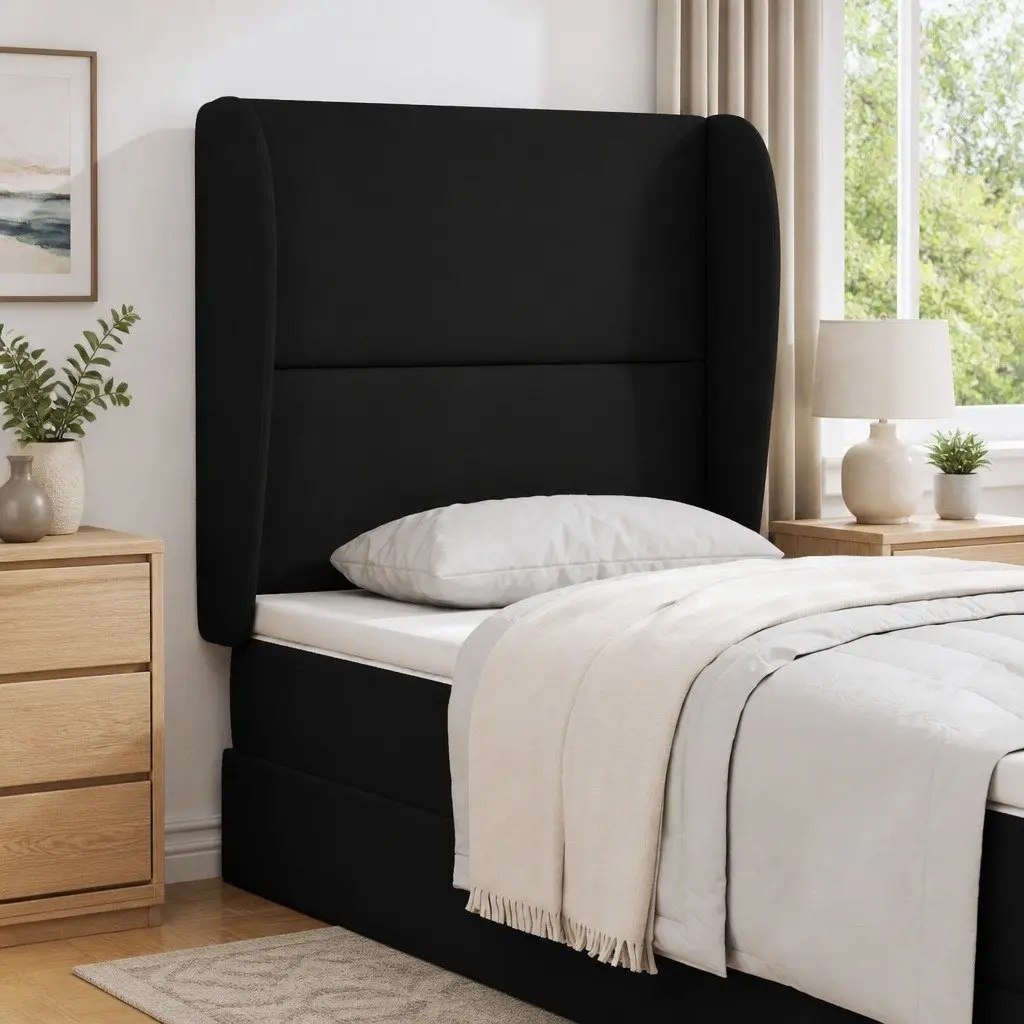 Black Wave Ear Headboard for Contemporary Bedrooms