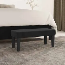 Stylish Black Velvet Bench with Padded Foam Seating