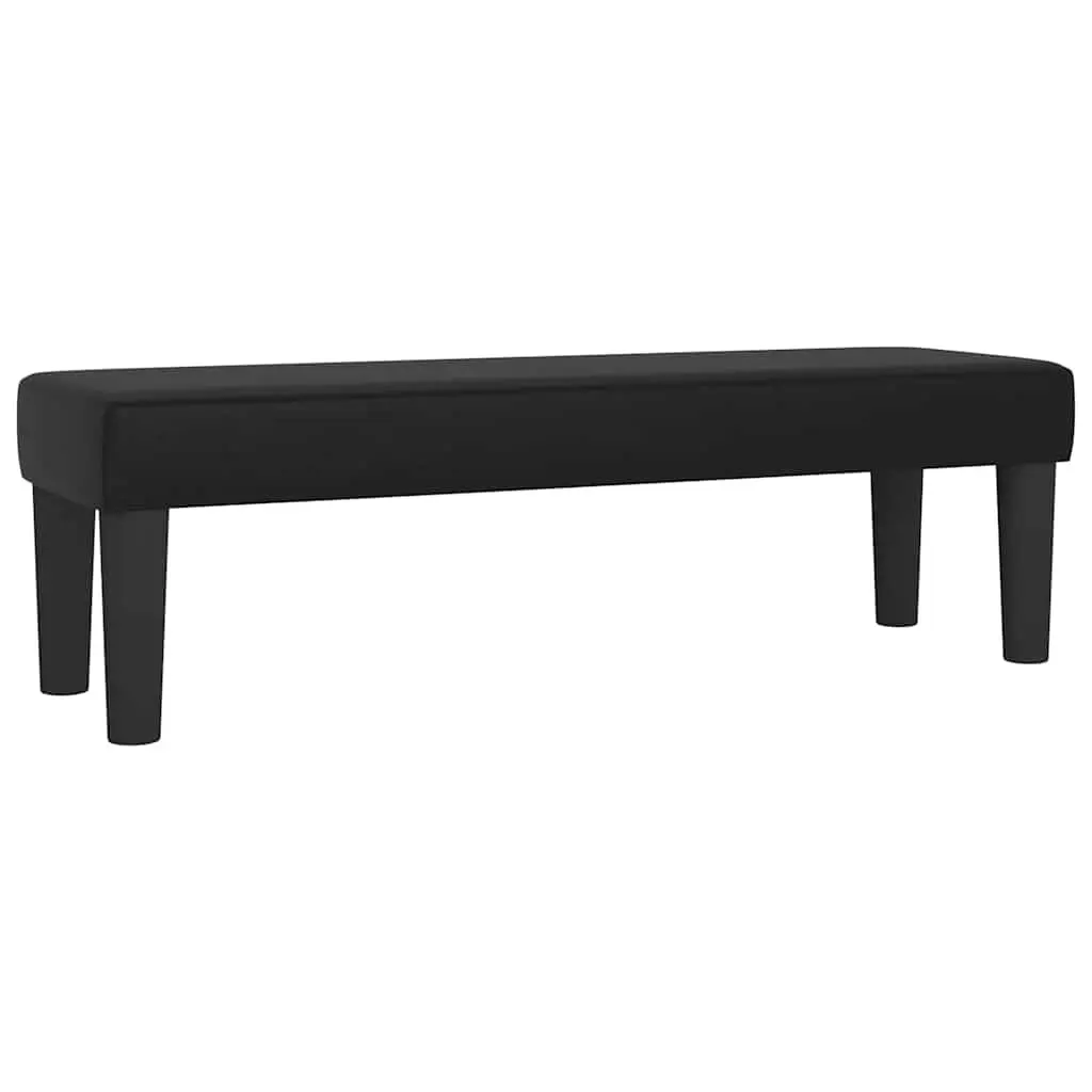 Black Faux Leather Padded Bench for Extra Seating