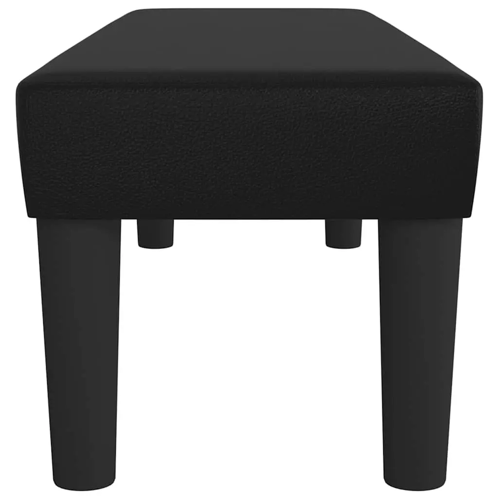 Black Faux Leather Padded Bench for Extra Seating