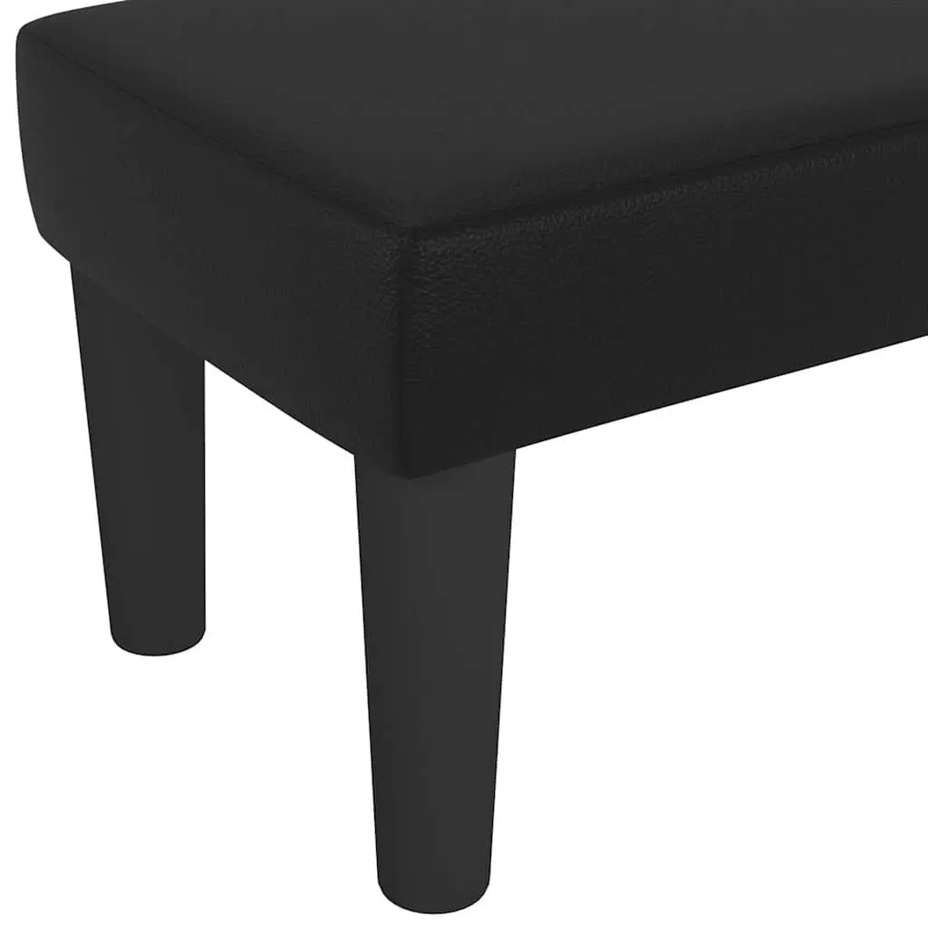 Black Faux Leather Padded Bench for Extra Seating