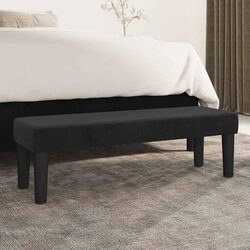 Stylish Black Velvet Bench for Living Room Comfort