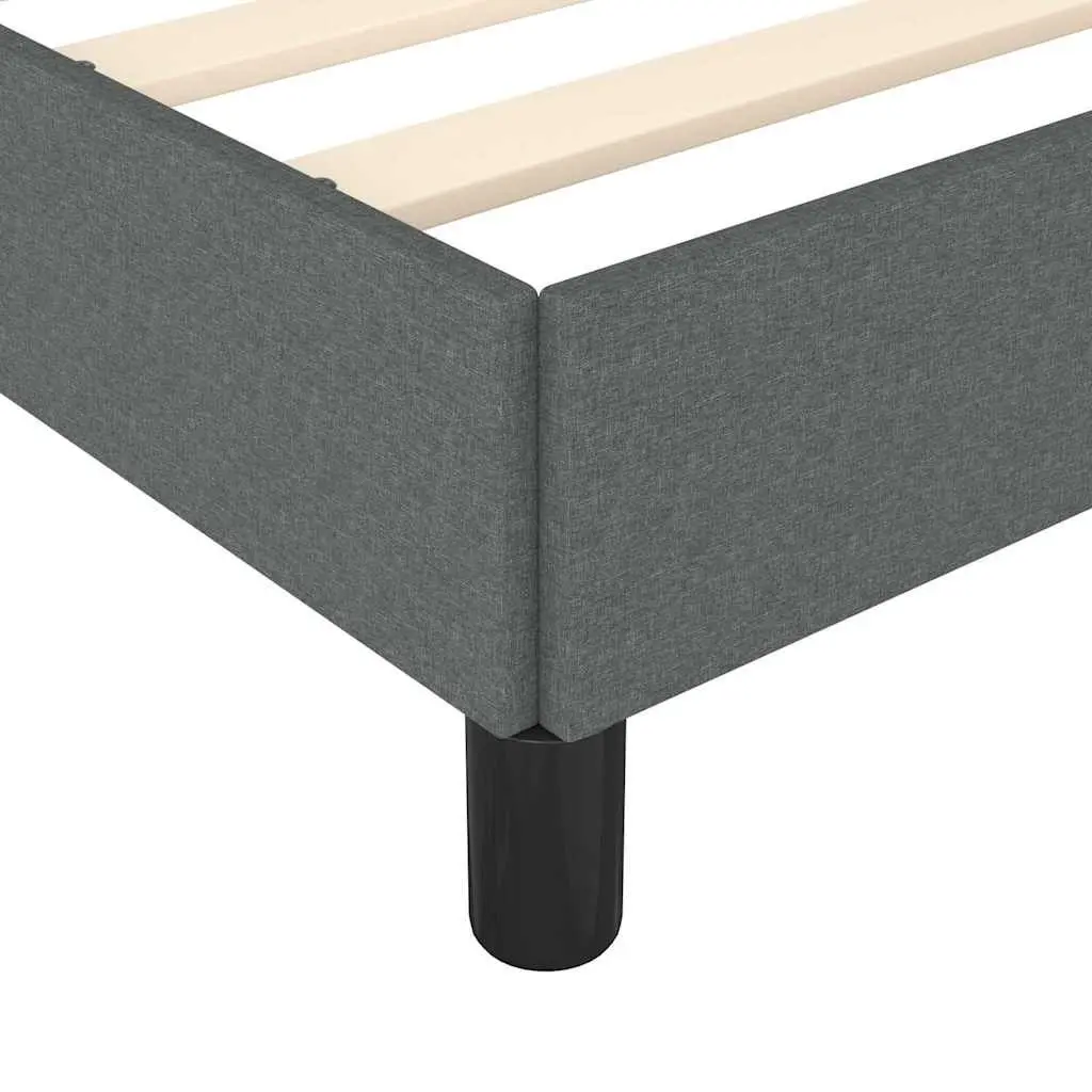 Double Bed Frame Fabric Grey 137x187 cm Upholstered