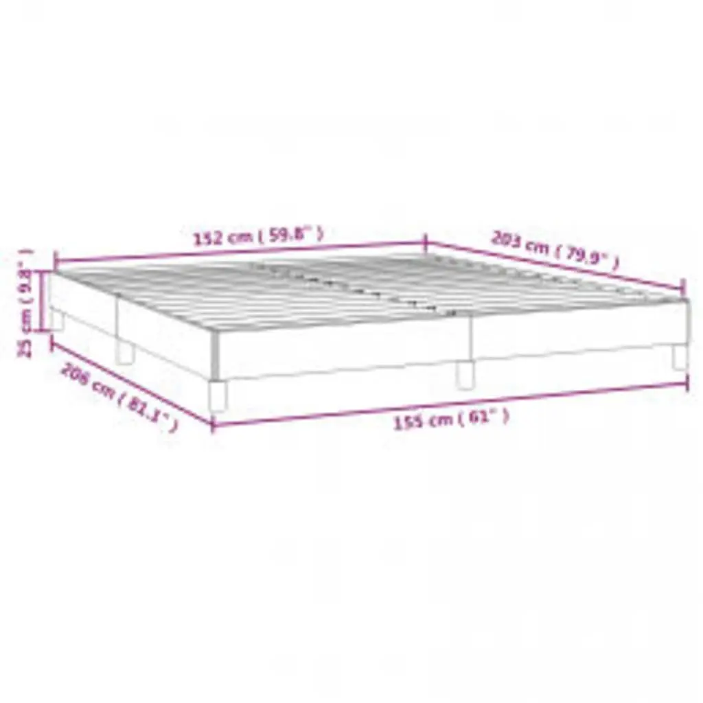 Grey Fabric Queen Bed Frame 152x203 cm