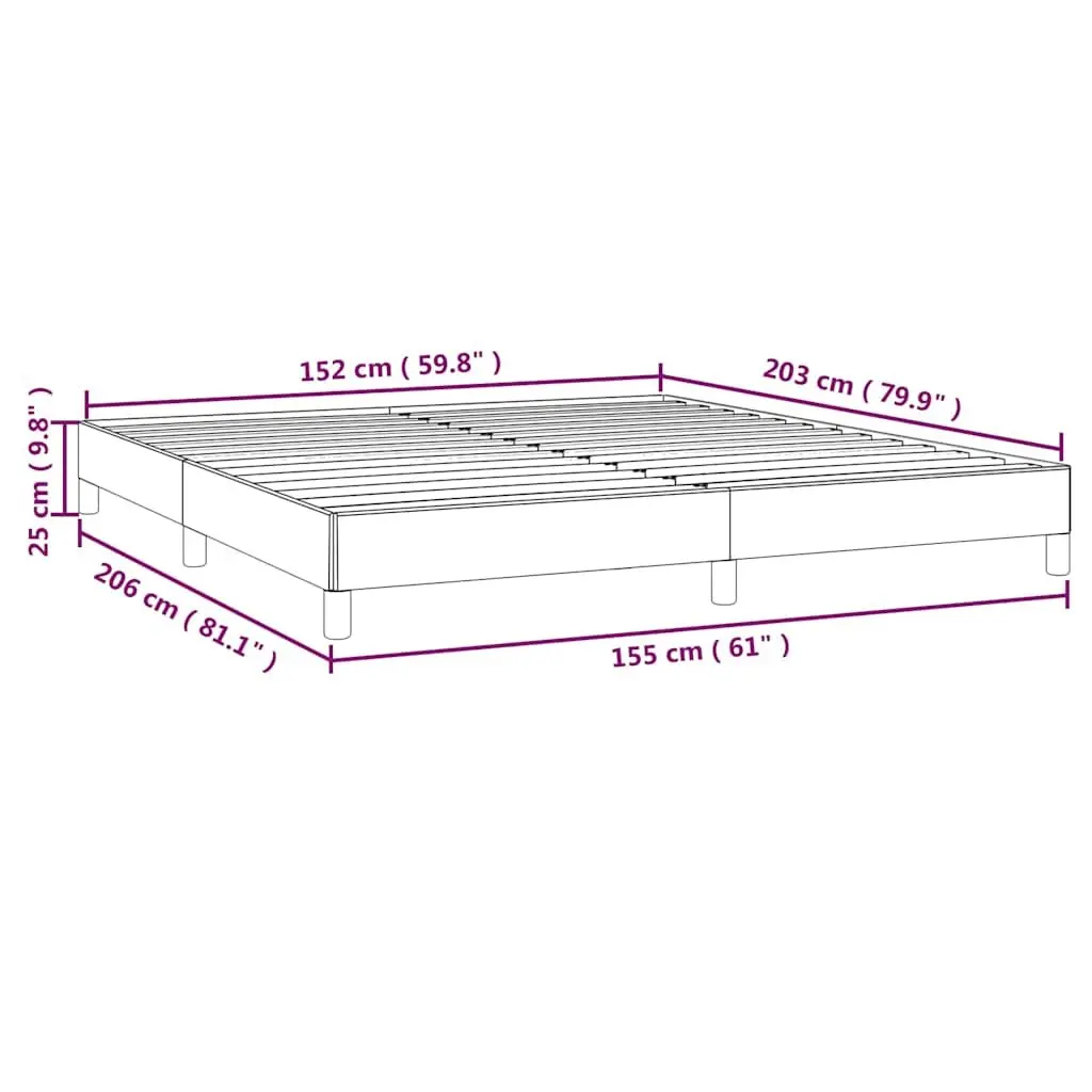 Queen Bed Frame in Black Fabric, 152x203 cm