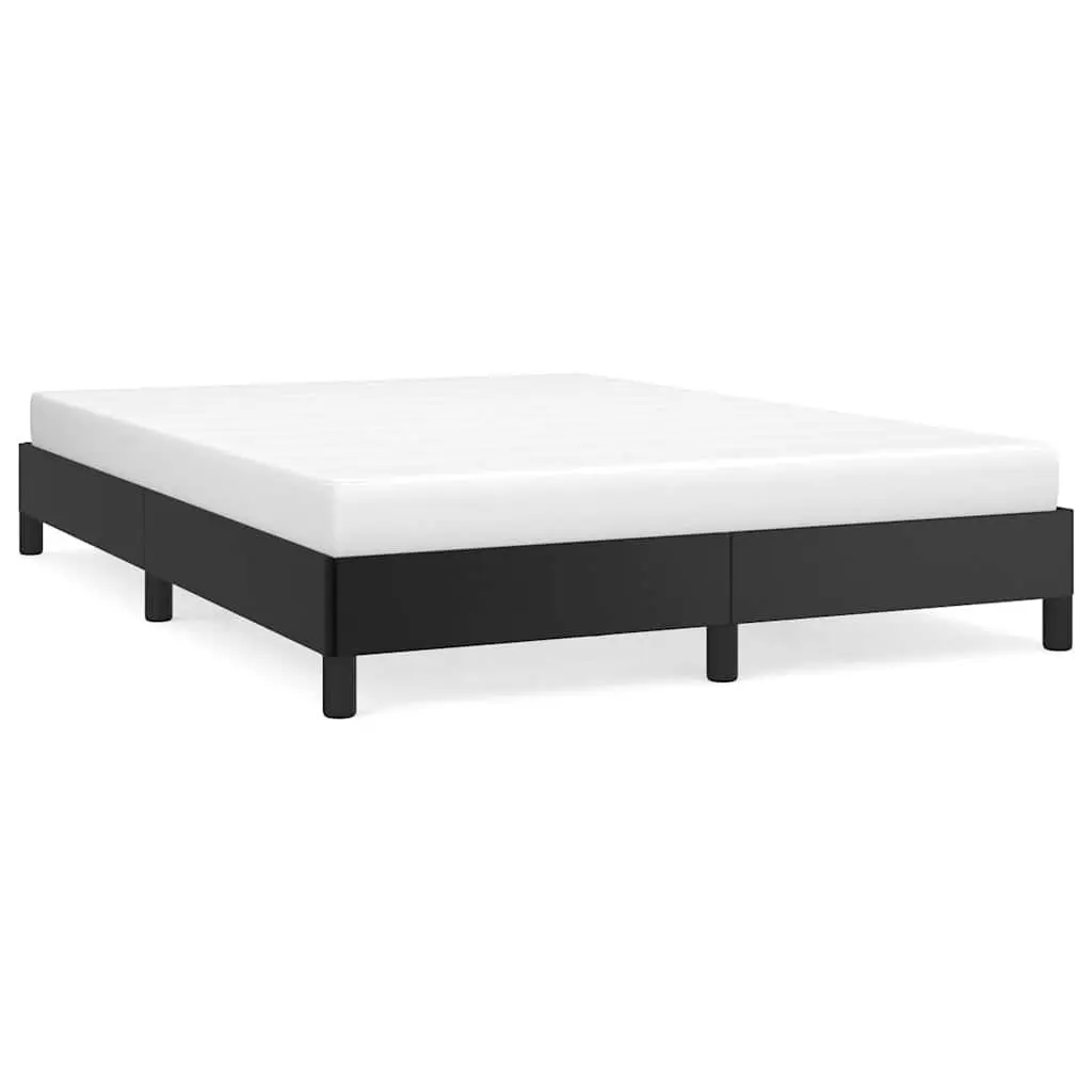 Double Bed Frame Faux Leather 137x187 cm Black