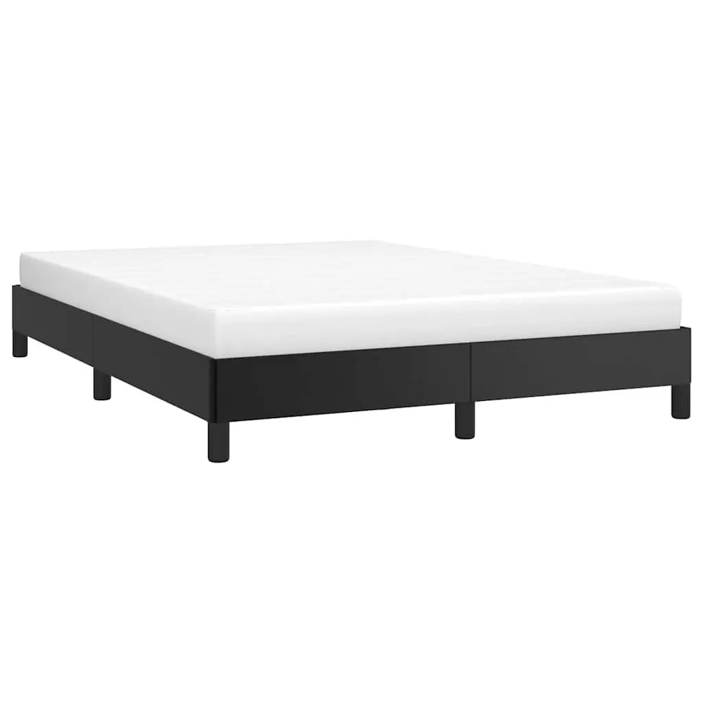 Double Bed Frame Faux Leather 137x187 cm Black