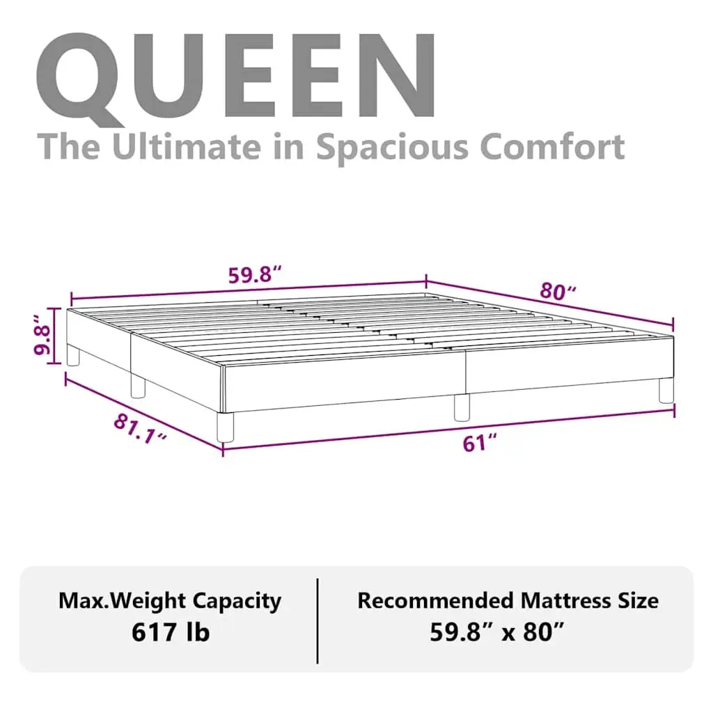 Queen Bed Frame Faux Leather 152x203cm Black