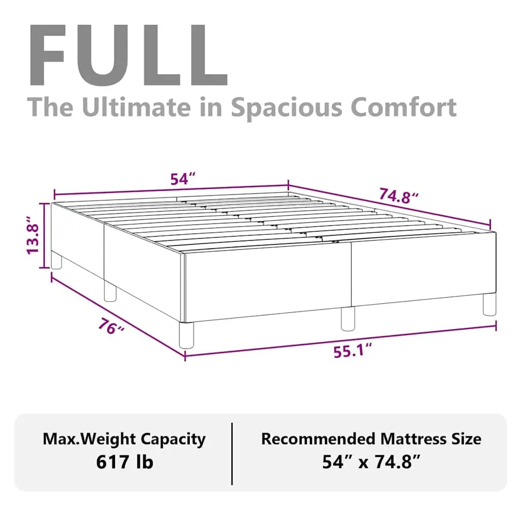 Double Bed Frame Grey Fabric 137x187cm
