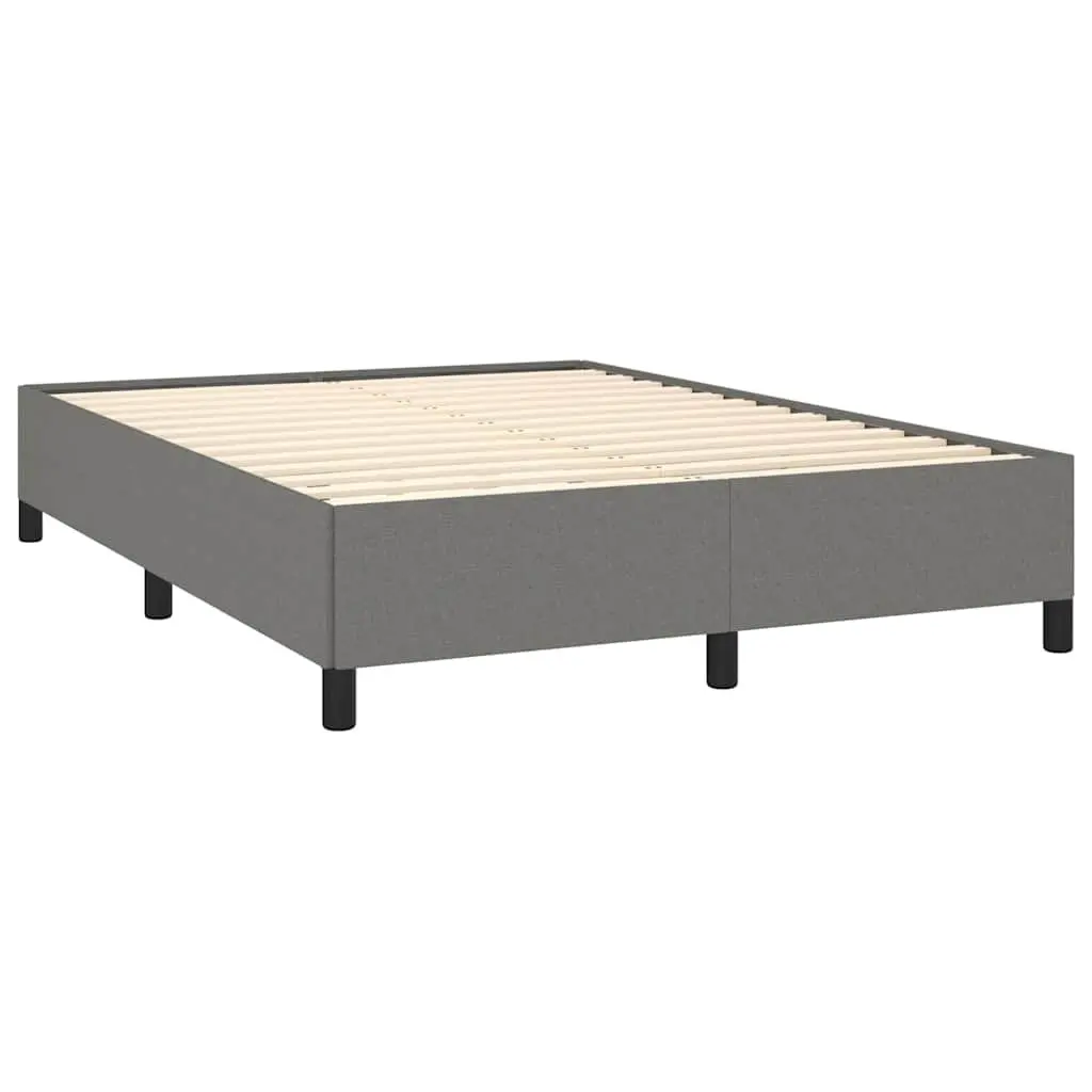 Double Bed Frame Grey Fabric 137x187cm