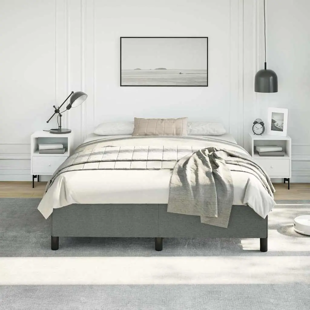 Grey Fabric Queen Bed Frame 152x203 cm for Comfort
