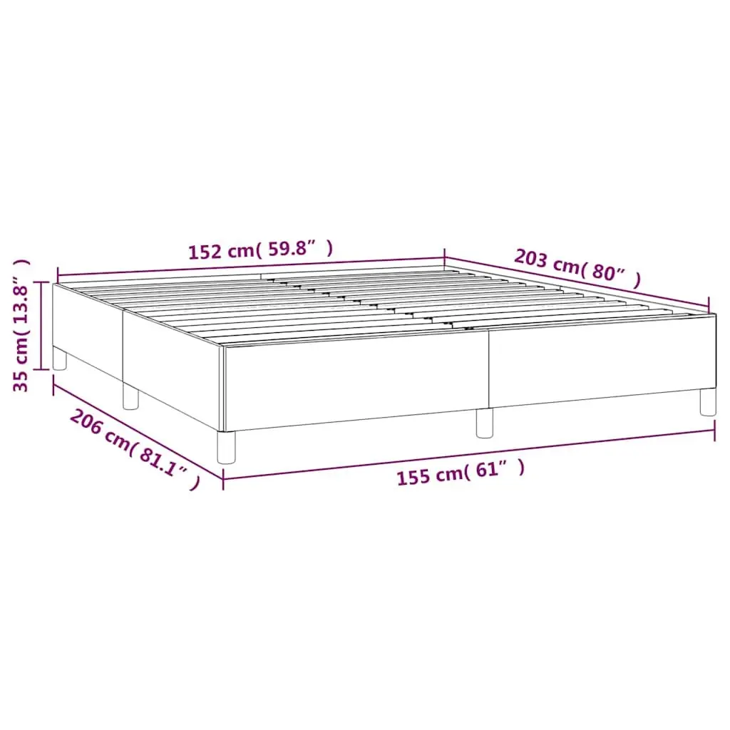 Grey Fabric Queen Bed Frame 152x203 cm for Comfort