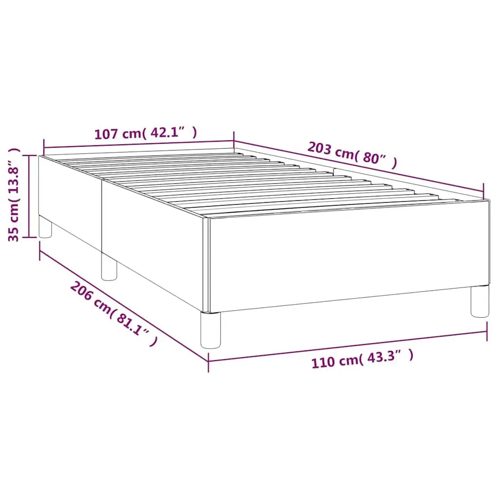 King Single Bed Frame in Grey Upholstery