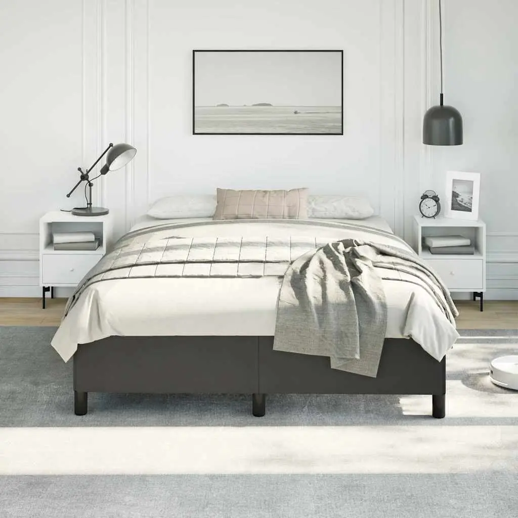Black Faux Leather Queen Bed Frame 152x203 cm