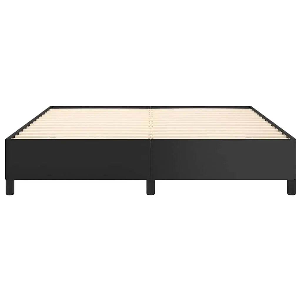 Black Faux Leather Queen Bed Frame 152x203 cm