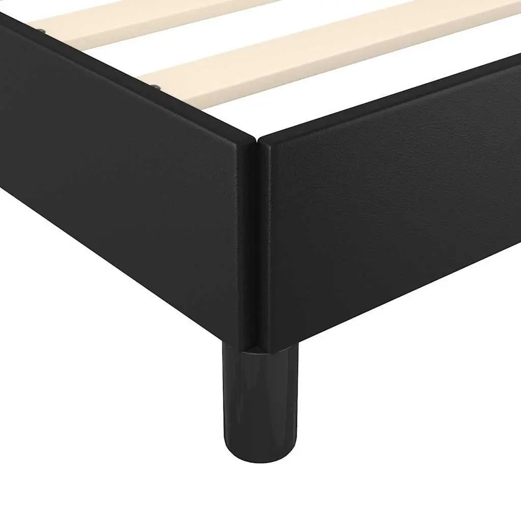 Black Faux Leather Queen Bed Frame 152x203 cm