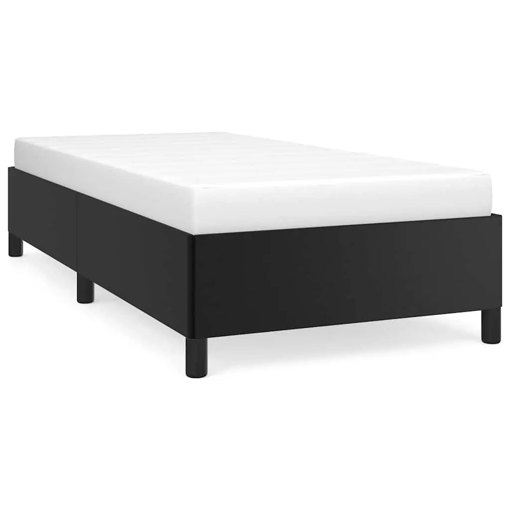 King Single Bed Frame Black Faux Leather Platform Bedroom Furniture No Mattress