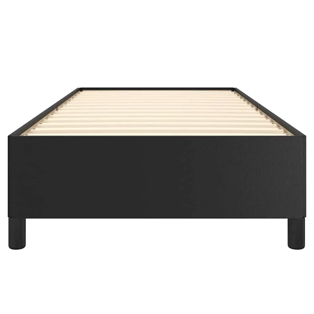 King Single Bed Frame Black Faux Leather Platform Bedroom Furniture No Mattress